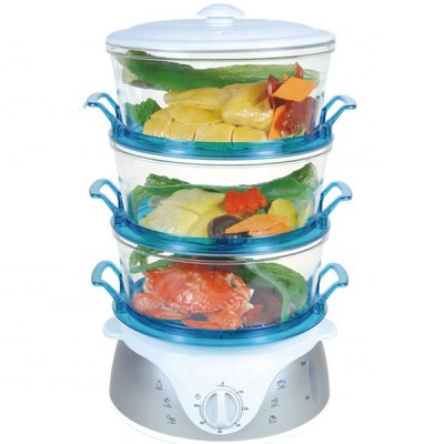 3 layers plastic electric food steamer/steam cooker GS/CE/ ROHS/LFGB/KC