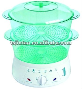 2 tray electric food steamer steam cooker